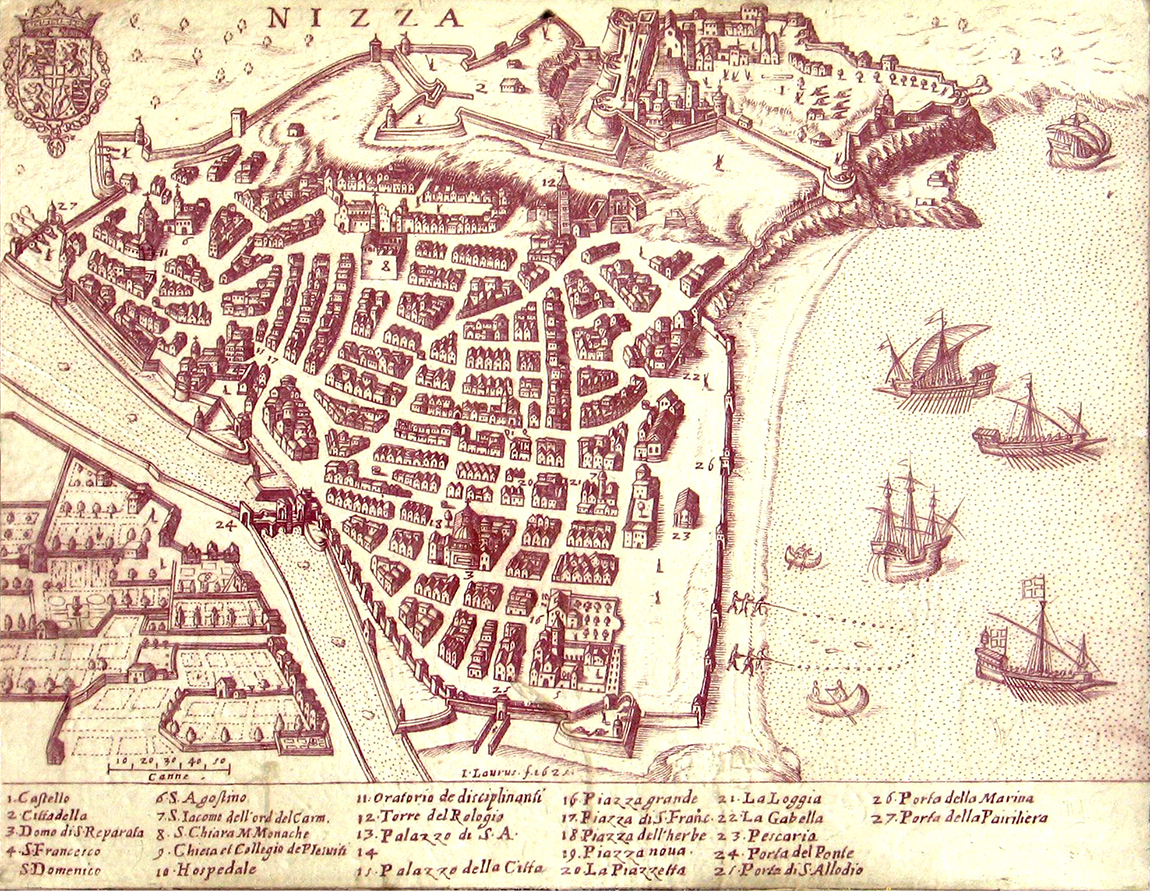 Bản đồ Nice cổ được vẽ vào năm 1624.