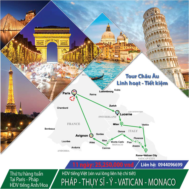 Liên tuyến TÂY - NAM ÂU 11 ngày
